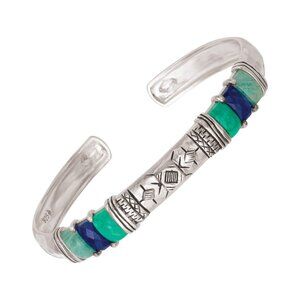 Silpada Beach House Sterling Silver Cuff Bracelet Amazonite Lapis Howlite B3220